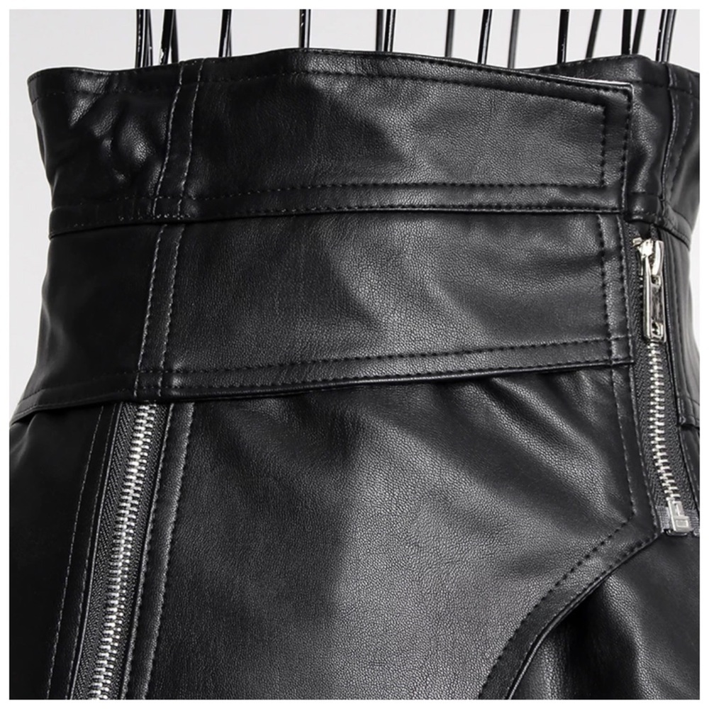 The ASHLAY Asymmetrical Vegan Leather Skirt - Picture 5 of 7